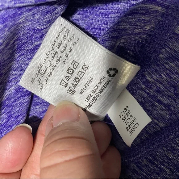 Women Sport Tee Extra Large XL Rapidry Tee Yoga Top Marled Purple T-Shirt - Picture 9 of 14